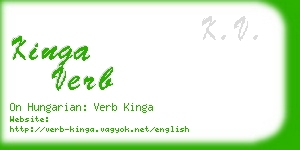 kinga verb business card